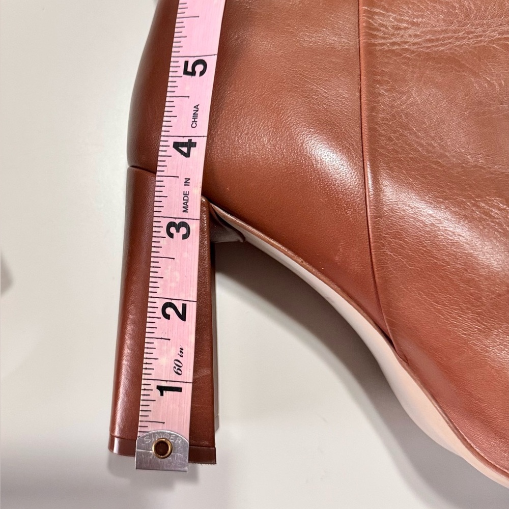 STEVE MADDEN Handles Leather Cognac Tan Tall Heeled Boots - Picture 12 of 12